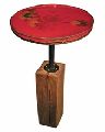 pub table furniture Wood Base metal top