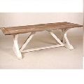 Shabby chic french white wood dining table