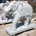 Hand Carved Marble Elephant Statue