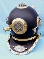 Brass Black Leather Pasted Mark V Marine  Diving Helmet
