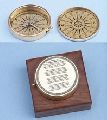 Brass Nautical Poem Compass with Wooden Box