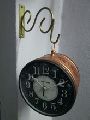 Bronze embossed Double Side Station Wall Clock