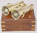 Nautical Brass Binocular in Wood Box,