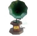 Small Decorative Desk Gramophone with Antique Brass Horn