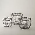 RUSTIC WIRE STORAGE BASKET WITH CAP
