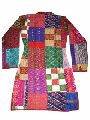 Indian Patchwork Vintage Design kantha Quilted Silk Patola