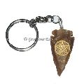 Reiki Pentagram Arrowheads Engraved Keychain
