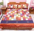 Silk Bedsheet Embroidery Associated Patch Work Jaipuri Bedspread