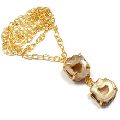 22 Carat Gold Plated Geode Agate Simple Chain Vintage Beautiful l Necklace