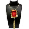 Lord Buddha Carving Surriunded With Rough Stone Necklace