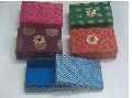 Brocade Fabric Covered Boxes with Fancy Embellishment