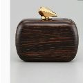 Ladies Wood and Brass Purse