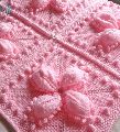 Baby pink Hand Knitted Crochet baby blanket