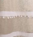 Drape striped pompom lace Linen curtain