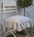 Linen Slip Cover Ruffled Chair Cover