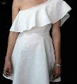 Mexican one shoulder White Short Dress