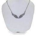 Pave Diamond Angle Wings Necklace