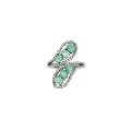 Pave Diamond Emerald Gemstone Ring