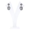 Pave Diamond Skull Earrings