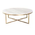 Gold Coffee Table with Marble Top