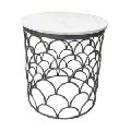 Metal Side Table With Marble Top