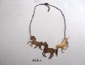 Horse design Brass necklace with golden finish