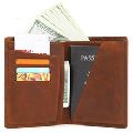 Vegetable tanned leather pure color passport holder
