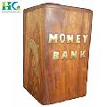 Brass Inlay Wood Box Money