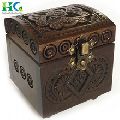 Hand Crafted Wooden Carved Box