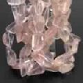 Rose Quartz Step Cut Nuggets Gemstone Beads