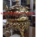 BrassEmbossed Lotus Design Chafing Dish