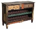 Reclaimed wood furniture wine cabinet