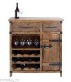 Reclaimed wood wine cabinet furniture