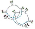 Beautiful ! Multi Colour Glass 925 Sterling Silver Anklets