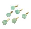 Teardrop Natural Amazonite Gold Plated