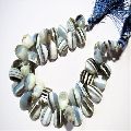 Rare Blue Peruvian Opal Faceted Stone Briolette bead strands