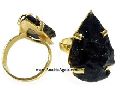 Black Obsidian Agate Arrowhead Finger Rings