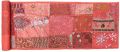 Hand woven indian orange table runner embroidered rug