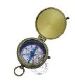 Brass Antique Pocket Compass with Copper Dial 2"