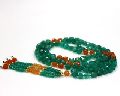 Carnelian Gemstone Knotted Box Cut 108 Beads Necklace