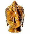 Hand Crafted Tiger Eye Gemstone Spiritual Buddha Statue Sculpture