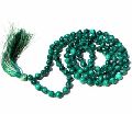 Malachite Gemstone Mala beads Silk Tassel Knotted Necklace