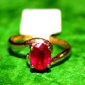 Yellow Gold and Natural Ruby Gemstone Wedding Engagement Ring