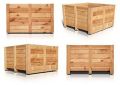 wooden box with vertical battens