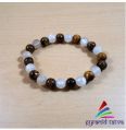 Pyramid tatva tiger eye rainbow moonstone bead bracelet