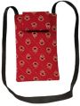 Maroon Printed Cotton Mobile Pouch