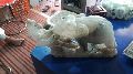 Marble Elephant Tiger Fight Statue