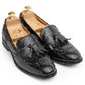 Pure Leather Brogued Frills Slip Ons