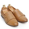 Genuine Leather Monk Beige Tan Shoes