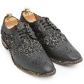 Faux Leather Oxford Mesh Brogue Shoes